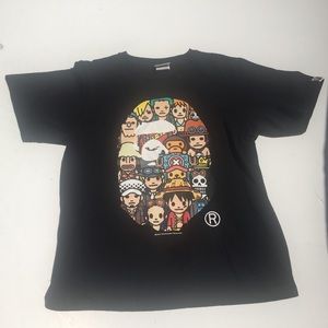 Bape x one peice t shirt
